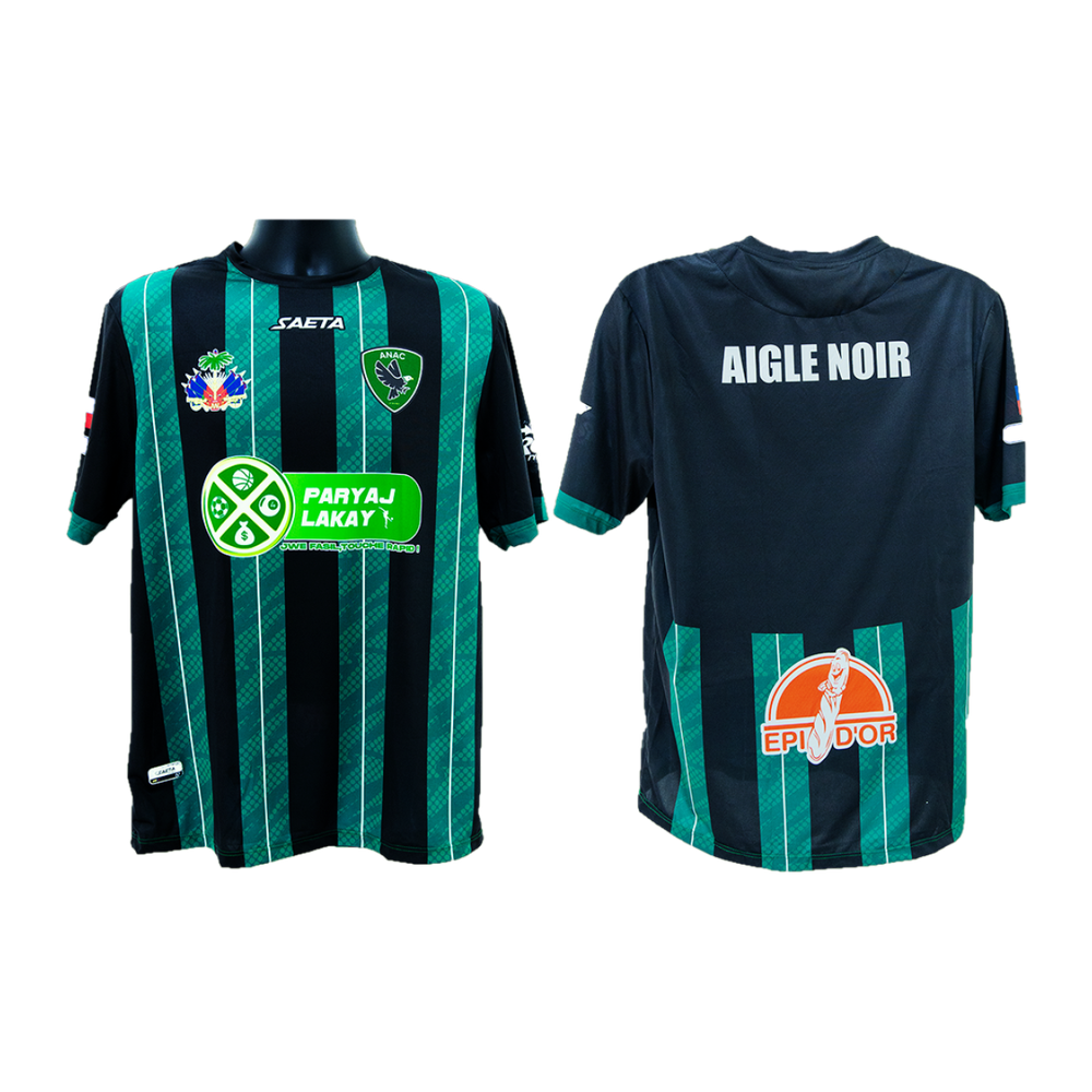 Maillot officiel AIGLE NOIR noir et vert, face et dos